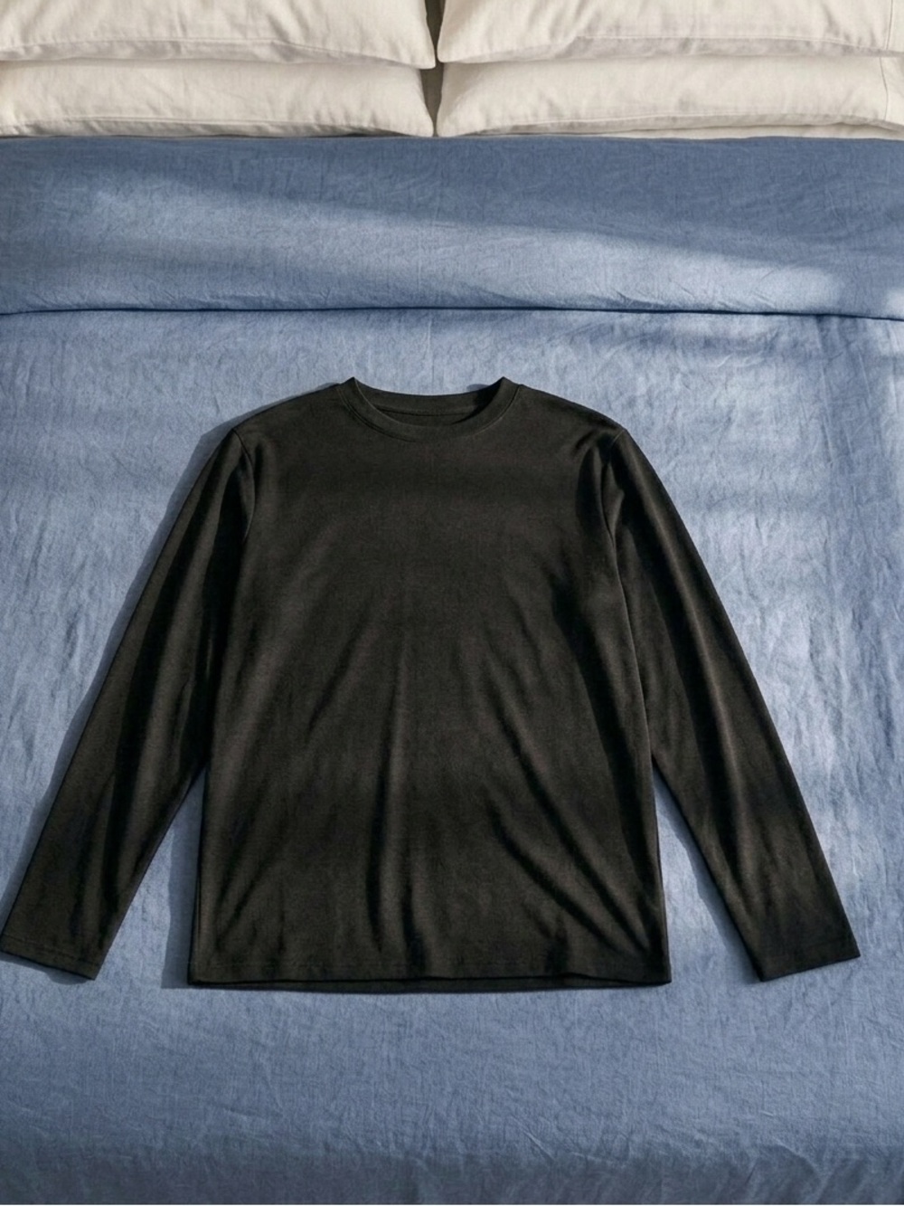 SKIMS Boyfriend Long Sleeve T-Shirt Onyx Black XS - Picture 7 of 9